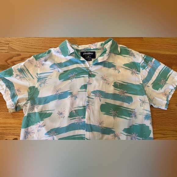 Chubbies Shirt Men's Sz Large Tropical Palm Short Sleeve Casual Lightweight - Picture 4 of 12